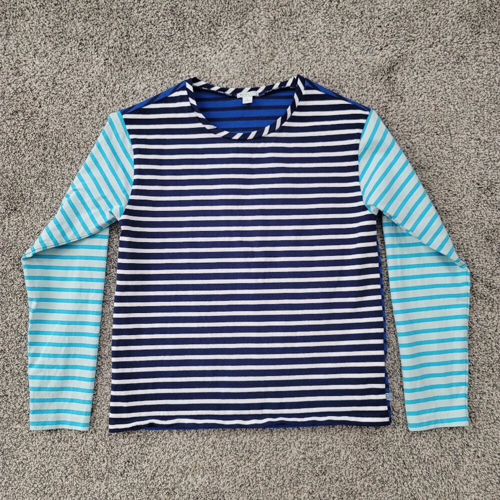 CrewCuts Girls Long Sleeve Blue & White Shirt  Size Large